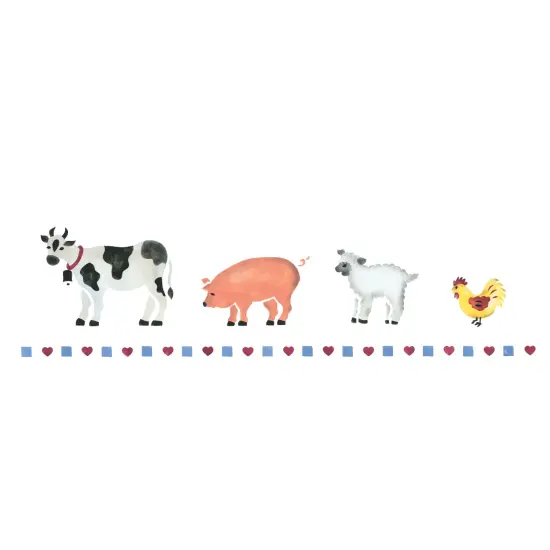 Farm Animals Wall Stencil | 112A by Designer Stencils | Animal & Nature Stencils | Reusable Art Craft Stencils for Painting on Walls, Canvas, Wood | Reusable Plastic Paint Stencil for Home Makeover | Easy to Use & Clean Art Stencil {1}