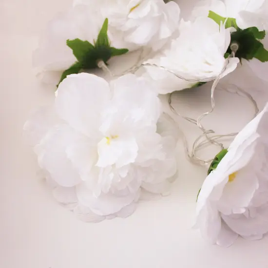 Perfect Holiday 8LED White Flower String Lights - Warm White {2}