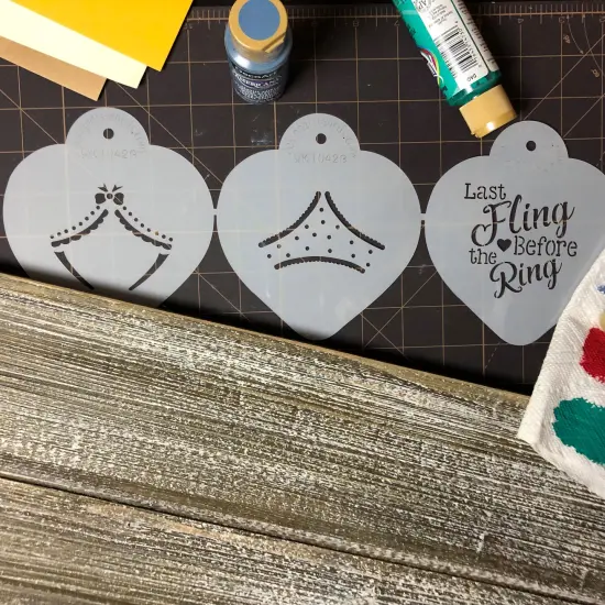 Bachelorette Cookie Stencil Set | C1042 by Designer Stencils | Cookie Decorating Tools | Baking Stencils for Royal Icing, Airbrush, Dusting Powder | Reusable Plastic Food Grade Stencil for Cookies | Easy to Use & Clean Cookie Stencil {3}