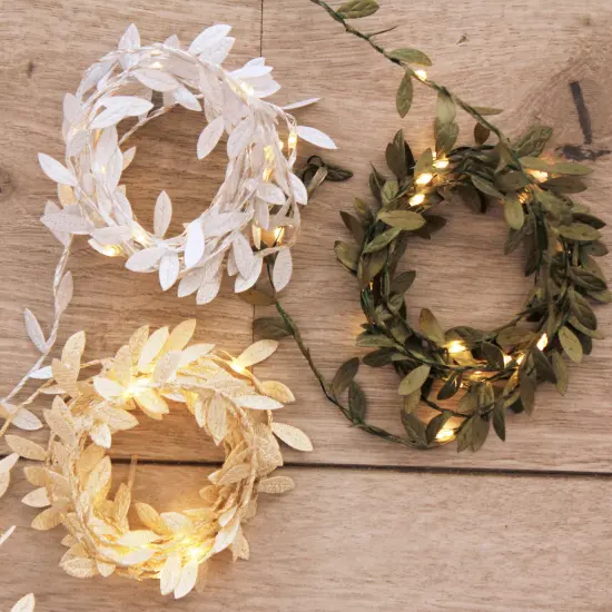 Perfect Holiday Leaf Fairy Lights - Battery Operated Green {5}