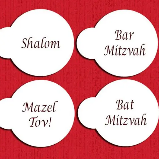 Jewish Greetings Cookie Stencil | C214 by Designer Stencils | Cookie Decorating Tools | Baking Stencils for Royal Icing, Airbrush, Dusting Powder | Reusable Plastic Food Grade Stencil for Cookies | Easy to Use & Clean Cookie Stencil {1}