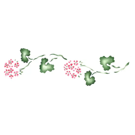 4-Inch Geranium Border | 158 by Designer Stencils | Floral Stencils | {1}