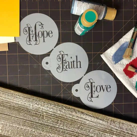 Hope, Faith and Love Cookie Stencil Set | C1010 by Designer Stencils | Baking Stencils for Royal Icing, Airbrush, Dusting Powder | {4}