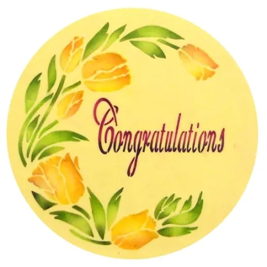 Tulip Round Cake Stencil | C303 by Designer Stencils | Cake Decorating Tools | Baking Stencils for Royal Icing, Airbrush, Dusting Powder | Reusable Plastic Food Grade Stencil for Cakes | Easy to Use & Clean Cake Stencil {2}