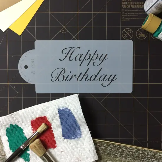 Fancy Happy Birthday Cake Stencil | C241 by Designer Stencils | Stencils for Royal Icing, Airbrush, Dusting Powder | {5}