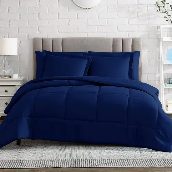 American Home Collection Down Alternative Comforter Set Extra Warm and Soft Navy {1}