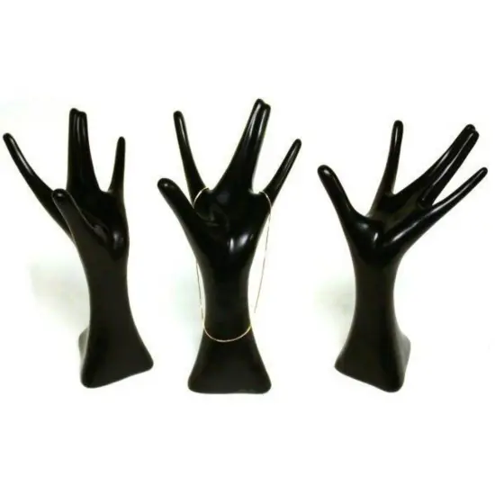 3 Black Mannequin Hand Necklace Ring Jewelry Showcase Displays {1}