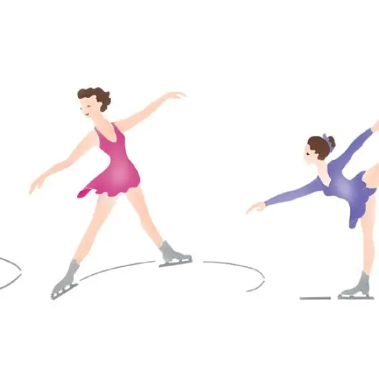 Ice Skaters Wall Stencil | 1775 by Designer Stencils | Outdoor Stencils | Reusable Art Craft Stencils for Painting on Walls, Canvas, Wood | Reusable Plastic Paint Stencil for Home Makeover | Easy to Use & Clean Art Stencil {2}