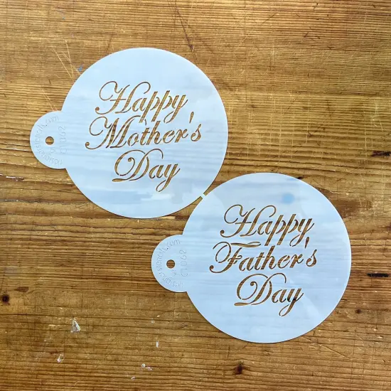 Script Happy Mother's & Father's Day Cookie Stencil Set | C1062 by Designer Stencils | Cookie Decorating Tools | Baking Stencils for Royal Icing, Airbrush, Dusting Powder | Reusable Plastic Food Grade Stencil for Cookies | Easy to Use & Clean {2}