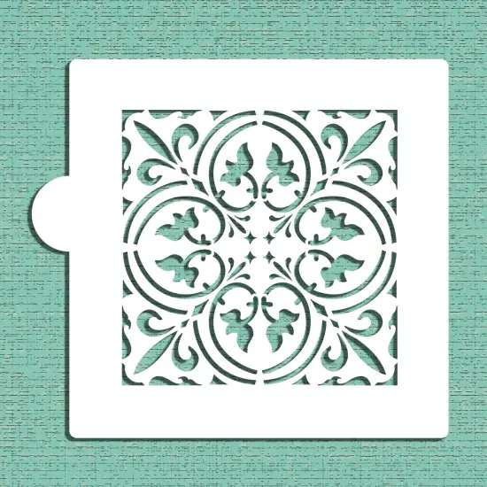 Scroll Tile Cookie & Craft Stencil | CM131 by Designer Stencils | Cookie Decorating Tools | Baking Stencils for Royal Icing, Airbrush, Dusting Powder | Craft Stencils for Canvas, Paper, Wood | Reusable Food Grade Stencil {4}
