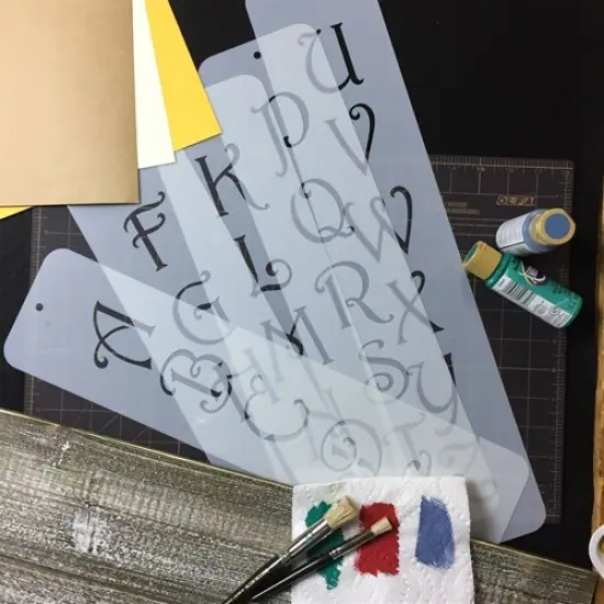 2.25-Inch Contemporary Monogram Letters Cake Stencil | C108 by Designer Stencils | Cake Decorating Tools | Baking Stencils for Royal Icing, Airbrush, Dusting Powder | Reusable Plastic Food Grade Stencil for Cakes | Easy to Use & Clean Cake Stencil {3}