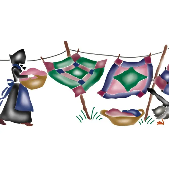 Amish Quilts Wall Stencil | 2037 by Designer Stencils | Pattern Stencils | Reusable Stencils for Painting | Safe & Reusable Template for Wall Decor | Try This Stencil Instead of a Wallpaper | Easy to Use & Clean Art Stencil Pattern {2}