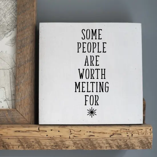 Some People Are Worth Melting For Embossing 12 x 12 Stencil | FS061 By Designer Stencils | Word & Phrase Stencils | Reusable Stencils for Painting on Wood, Wall, Tile, Canvas, Paper, Fabric, Furniture, Floor | Stencil for Home Makeover {4}