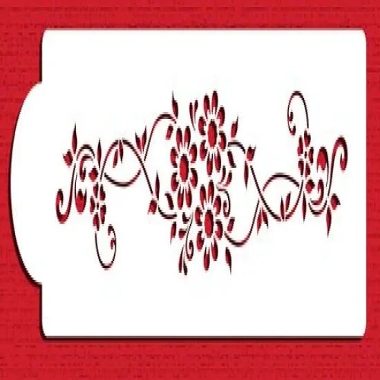 Daisy Lattice Cake Stencil #3 | C378 by Designer Stencils | Cake Decorating Tools | Baking Stencils for Royal Icing, Airbrush, Dusting Powder | Reusable Plastic Food Grade Stencil for Cakes | Easy to Use & Clean Cake Stencil {1}