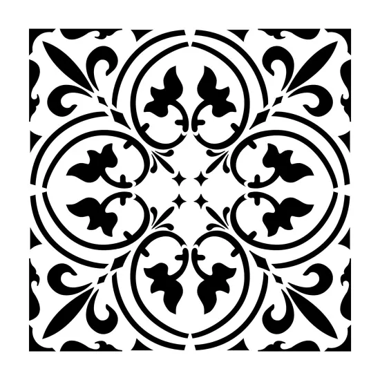 Scroll Tile Embossing 12 x 12 Stencil | FS115 by Designer Stencils | Pattern Stencils | Reusable Stencils for Painting on Wood, Wall, Tile, Canvas, Paper, Fabric, Furniture, Floor | Try Instead of a Wallpaper | Easy to Use & Clean {1}