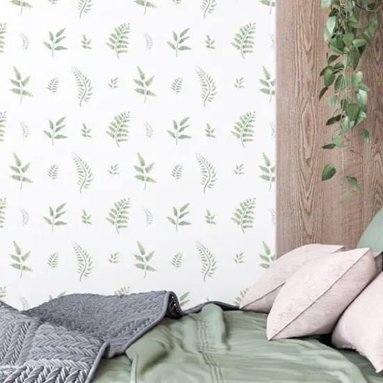 Eight Ferns Wall Stencil | 2343 by Designer Stencils | Floral Stencils | Reusable Art Craft Stencils for Painting on Walls, Canvas, Wood | Reusable Plastic Paint Stencil for Home Makeover | Easy to Use & Clean Art Stencil {3}