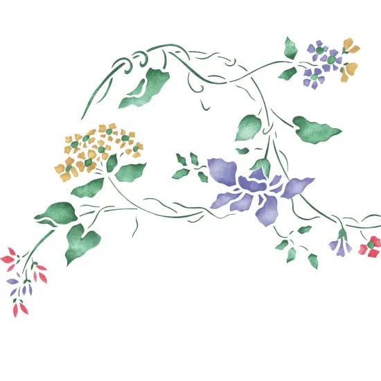Floral Branch Wall Stencil | 1731 by Designer Stencils | Floral Stencils | {2}