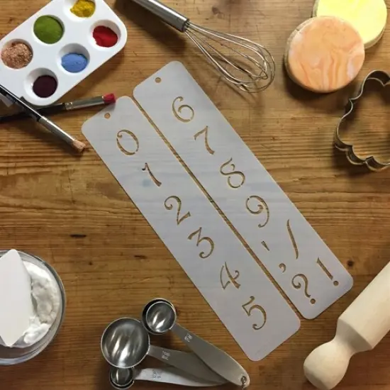 1.25-Inch Contemporary Numbers Cake Stencils | C138 by Designer Stencils | Cake Decorating Tools | Baking Stencils for Royal Icing, Airbrush, Dusting Powder | Reusable Plastic Food Grade Stencil for Cakes | Easy to Use & Clean Cake Stencil {3}