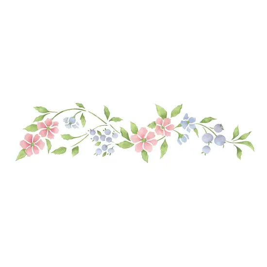 Apple Blossom Wall Stencil | 1694 by Designer Stencils | Floral Stencils | Reusable Art Craft Stencils for Painting on Walls, Canvas, Wood | Reusable Plastic Paint Stencil for Home Makeover | Easy to Use & Clean Art Stencil {1}