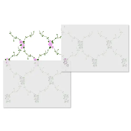 Flower Lattice Wall Stencil | 1058 by Designer Stencils | Floral Stencils | Reusable Art Craft Stencils for Painting on Walls, Canvas, Wood | Reusable Plastic Paint Stencil for Home Makeover | Easy to Use & Clean Art Stencil {5}