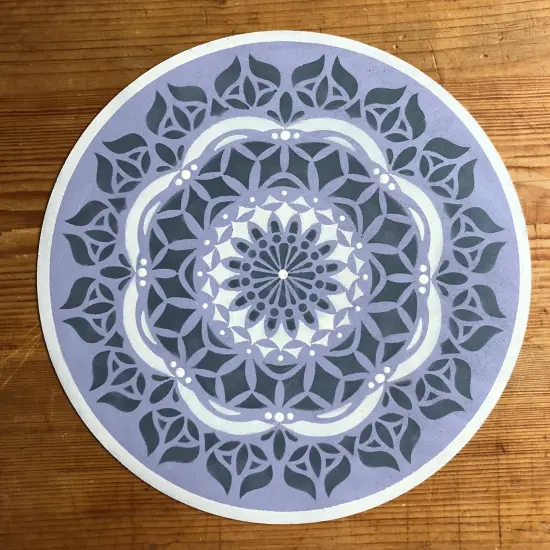 Asana Mandala Embossing 12 x 12 Stencil | FS025 by Designer Stencils | Mandala & Medallion Stencils | Reusable Stencil for Painting on Wood, Wall, Tile, Canvas, Paper, Fabric, Furniture, Floor | Stencil for Home Makeover | Easy to Use & Clean {5}