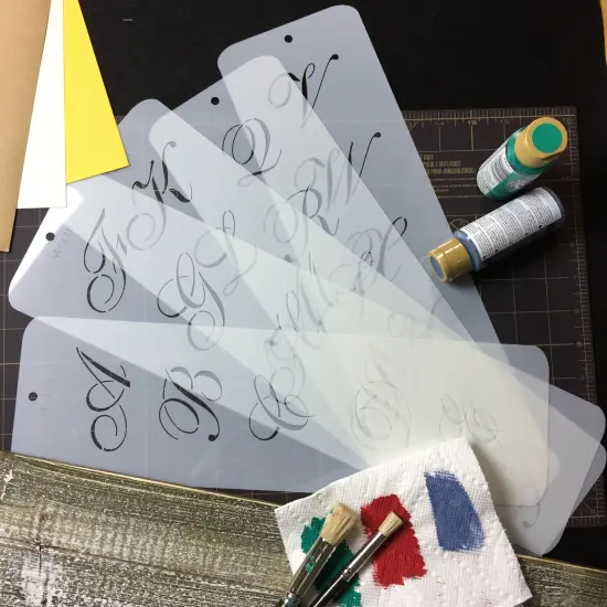 1.75-Inch Script Monogram Cake Stencil | C110 by Designer Stencils | Cake Decorating Tools | Baking Stencils for Royal Icing, Airbrush, Dusting Powder | Reusable Plastic Food Grade Stencil for Cakes | Easy to Use & Clean Cake Stencil {3}