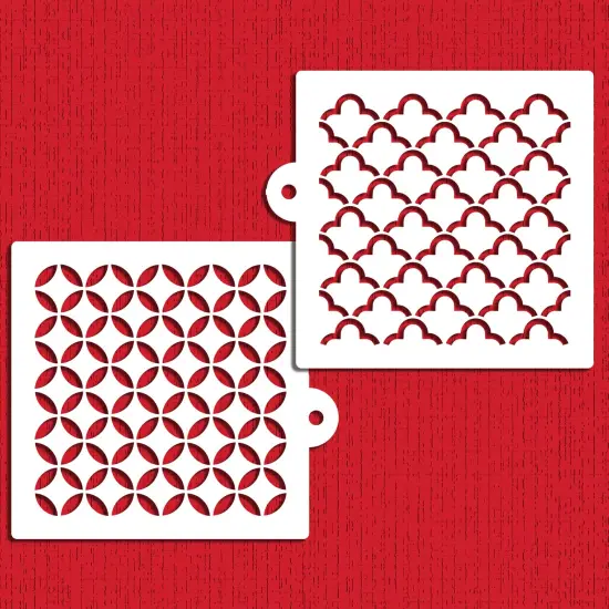 Quilting Miniprint Cookie Stencil Set | C2000 by Designer Stencils | Cookie Decorating Tools | Baking Stencils for Royal Icing, Airbrush, Dusting Powder | Reusable Plastic Food Grade Stencil for Cookies | Easy to Use & Clean Cookie Stencil {1}