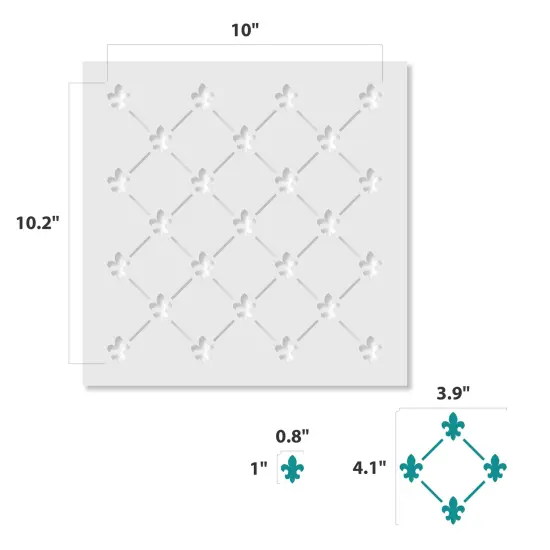 Fleur de Lis All Over Embossing 12 x 12 Stencil | FS116 by Designer Stencils | Pattern Stencils | Reusable Stencils for Painting on Wood, Wall, Tile, Canvas, Paper, Fabric, Furniture, Floor | Try Instead of a Wallpaper | Easy to Use & Clean {2}