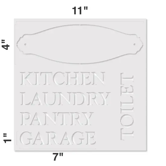 Door Plaques Embossing 12 x 12 Stencil | FS033 by Designer Stencils | Word & Phrase Stencils | Reusable Stencils for Painting on Wood, Wall, Tile, Canvas, Paper, Fabric, Furniture, Floor | Reusable Stencil for Home Makeover | Easy to Use & Clean {2}