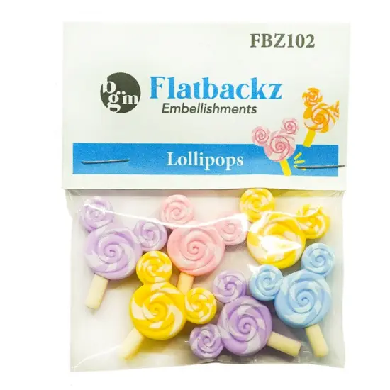 Buttons Galore Flatback Embellishments for Crafts - Mouse Ear Lollipops - 18 Pieces {3}