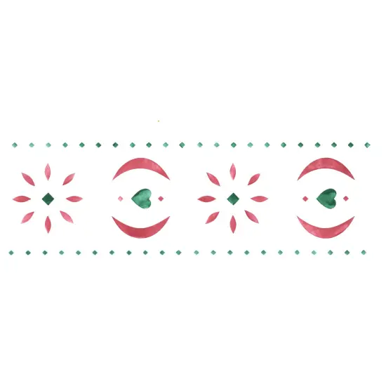 Traditional Star and Heart Design Wall Stencil | 1034 by Designer Stenci | Pattern Stencils | Reusable Stencils for Painting | Safe & Reusable Template for Wall Decor | Try This Stencil Instead of a Wallpaper | Easy to Use & Clean Art Stencil Pattern {1}