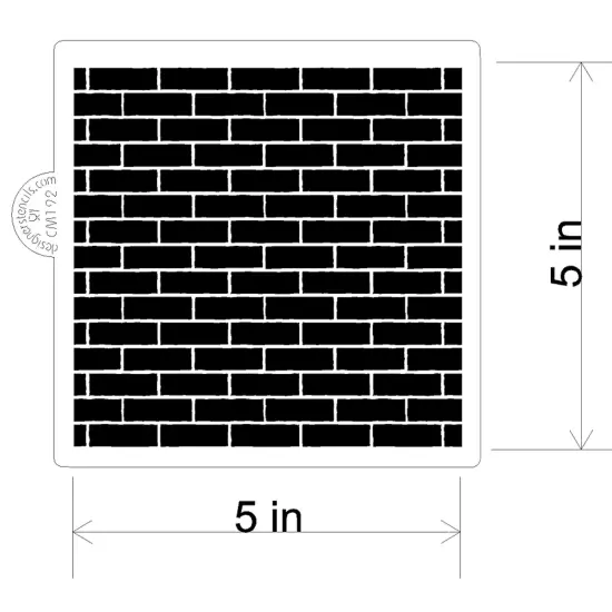 Brick Wall Cookie & Craft Stencil | CM192 by Designer Stencils | Cookie Decorating Tools | Baking Stencils for Royal Icing, Airbrush, Dusting Powder | Craft Stencils for Canvas, Paper, Wood | Reusable Food Grade Stencil {2}