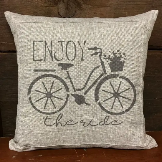 Enjoy The Ride Bicycle Embossing 12 x 12 Stencil | FS050 by Designer Stencils | Word & Phrase Stencils | Reusable Stencils for Painting on Wood, Wall, Tile, Canvas, Paper, Fabric, Furniture, Floor | Reusable Stencil for Home Makeover {3}