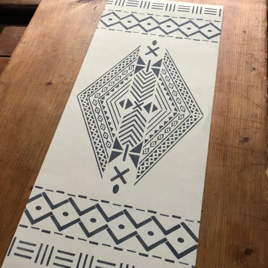 Mudcloth Diamond Embossing 12 x 12 Stencil | FS076 by Designer Stencils | Pattern Stencils | Reusable Stencils for Painting on Wood, Wall, Tile, Canvas, Paper, Fabric, Furniture, Floor | Try Instead of a Wallpaper | Easy to Use & Clean {4}