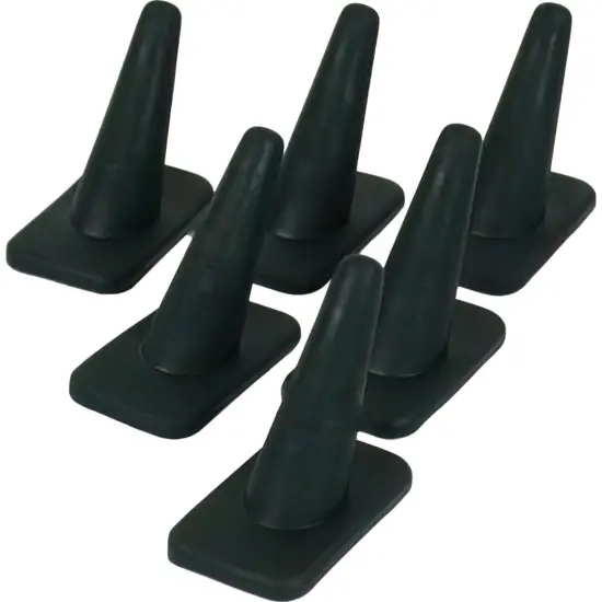 6 Black Rubber Ring Finger Jewelry Holder Showcase Display Stands {1}