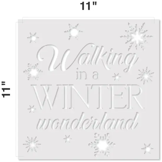 Walking in a Winter Wonderland Embossing 12 x 12 Stencil | FS082 by Designer Stencils | Word & Phrase Stencils | Reusable Stencils for Painting on Wood, Wall, Tile, Canvas, Paper, Fabric, Furniture, Floor | Stencil for Home Makeover {2}