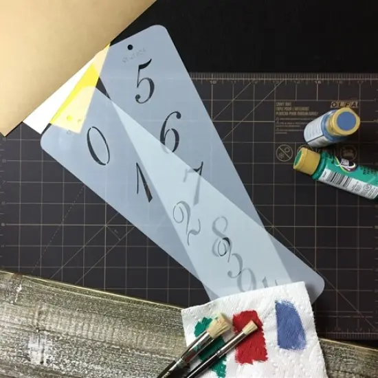 1.75-Inch Script Numbers Cake Stencils | C142 by Designer Stencils | Cake Decorating Tools | Baking Stencils for Royal Icing, Airbrush, Dusting Powder | Reusable Plastic Food Grade Stencil for Cakes | Easy to Use & Clean Cake Stencil {4}