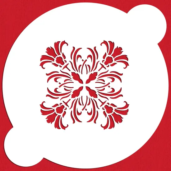 Mini Turn of the Century Medallion Stencil | C334 by Designer Stencils | Cake Decorating Tools | Baking Stencils for Royal Icing, Airbrush, Dusting Powder | Reusable Plastic Food Grade Stencil for Cakes | Easy to Use & Clean Cake Stencil {1}