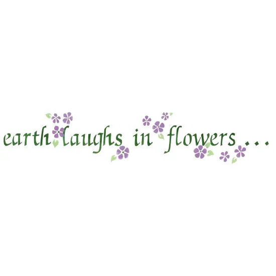 Earth Laughs Wall Stencil Saying | 2361 by Designer Stencils | Word & Phrase Stencils | Reusable Art Craft Stencils for Painting on Walls, Canvas, Wood | Reusable Plastic Paint Stencil for Home Makeover | Easy to Use & Clean Art Stencil {1}