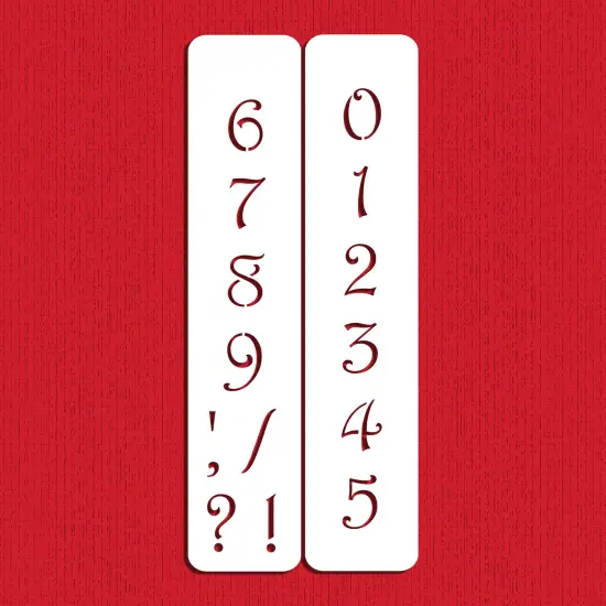 2.25-Inch Contemporary Numbers Cake Stencils | C140 by Designer Stencils | Cake Decorating Tools | Baking Stencils for Royal Icing, Airbrush, Dusting Powder | Reusable Plastic Food Grade Stencil for Cakes | Easy to Use & Clean Cake Stencil {1}