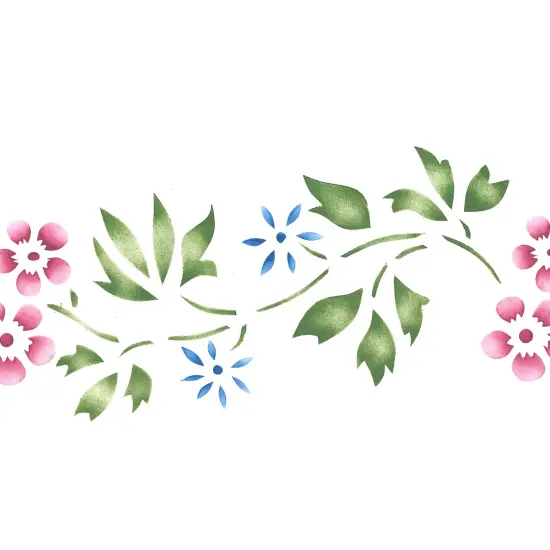 Floral Border Wall Stencil Border | 015 by Designer Stencils | Floral Stencils | Reusable Art Craft Stencils for Painting on Walls, Canvas, Wood | Reusable Plastic Paint Stencil for Home Makeover | Easy to Use & Clean Art Stencil {2}