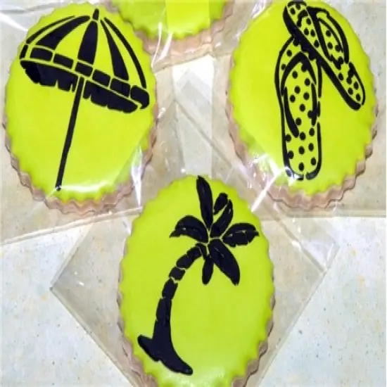 Beach Cookies Stencils: Flip Flops, Palm Tree, Umbrella | C360 by Designer Stencils | Cookie Decorating Tools | {2}