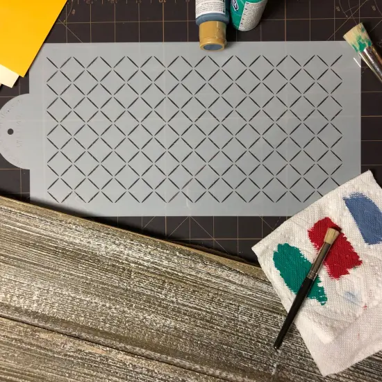 Zoe Clark (2 cm) Diamond Netting Cake Stencil Side | C1040 by Designer Stencils | Cake Decorating Tools | Baking Stencils for Royal Icing, Airbrush, Dusting Powder | Reusable Plastic Food Grade Stencil for Cakes | Easy to Use & Clean Cake Stencil {4}