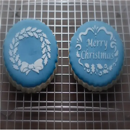 Holiday Christmas Greetings Cookie Stencils | C385 by Designer Stencils | Cookie Decorating Tools | Baking Stencils for Royal Icing, Airbrush, Dusting Powder | Reusable Plastic Food Grade Stencil for Cookies | Easy to Use & Clean Cookie Stencil {3}