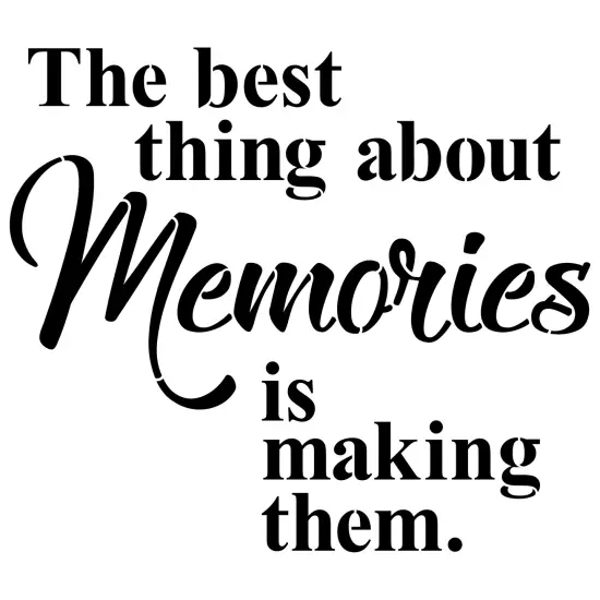 Making Memories Saying Embossing 12 x 12 Stencil | FS074 by Designer Stencils | Word & Phrase Stencils | Reusable Stencils for Painting on Wood, Wall, Tile, Canvas, Paper, Fabric, Furniture, Floor | Reusable Stencil for Home Makeover {1}