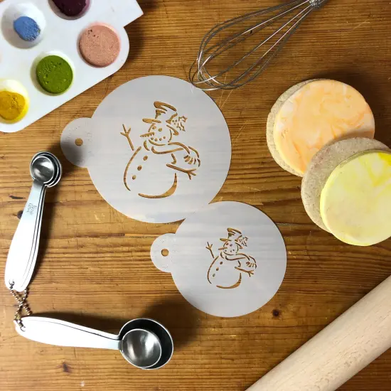 Snowman Cookie Stencil | C180 by Designer Stencils | Cookie Decorating Tools | Baking Stencils for Royal Icing, Airbrush, Dusting Powder | Reusable Plastic Food Grade Stencil for Cookies | Easy to Use & Clean Cookie Stencil {4}