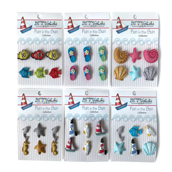 Buttons Galore and More 3D Novelty Buttons &ndash; Summer Fun in the Sun Bundle - 36 Pcs {1}