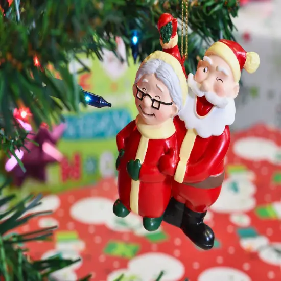 Santa and Mrs. Claus Under The Mistletoe Kissing Christmas Ornament {5}