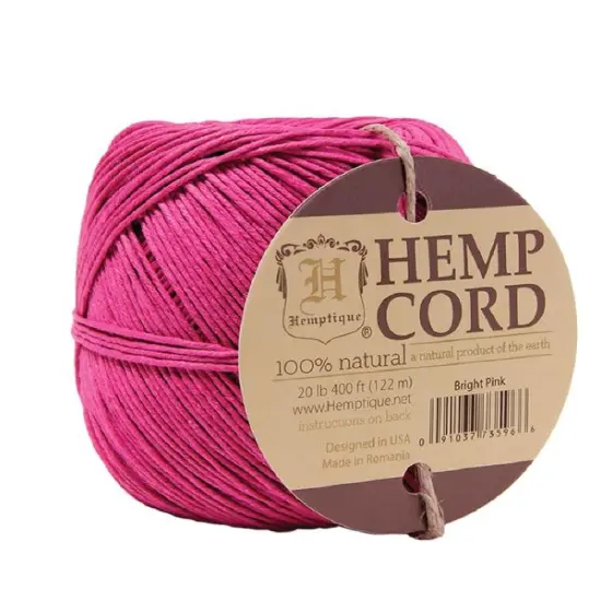 Hemptique #20 1mm Hemp Cord Balls Jewelry Making Macrame Crochet Crafting Gift Wrapping Outdoor Gardening Pink {1}