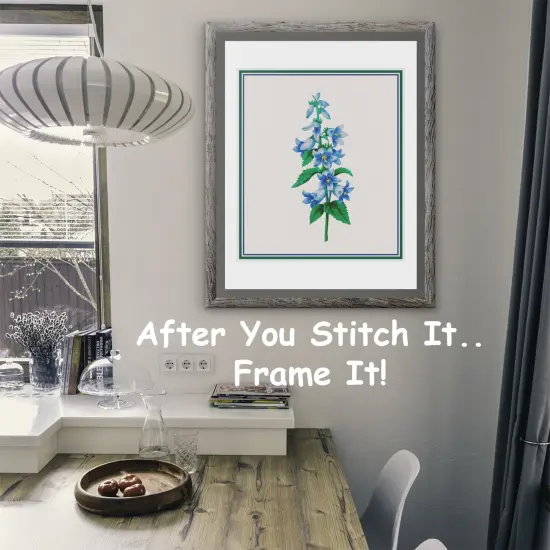 Blue Bell Flowers Inspired by Pierre-Joseph Redoute Counted Cross Stitch Pattern {3}